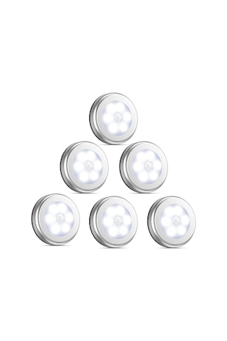 Geeksen 6'lı Paket Akıllı İnsan Algılama Lamba 6 Led Ev Yolu Dolap Tuvalet Işığı Otomatik Aç-kapa Beyaz Işık Diğer