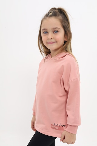 Toontoy Kız Çocuk Baskılı Sweatshirt Koyu Pudra
