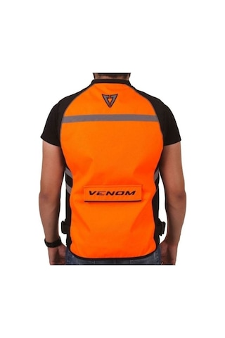 Venom Motosilet Reflektör Yelek Turuncu Motorcu Reflektif Yeleği
