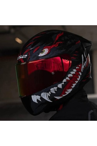 Ls2 Rapıd 2 Race Kaıju Fullface Motosiklet Kaskı Kırmızı Camlı Siyah