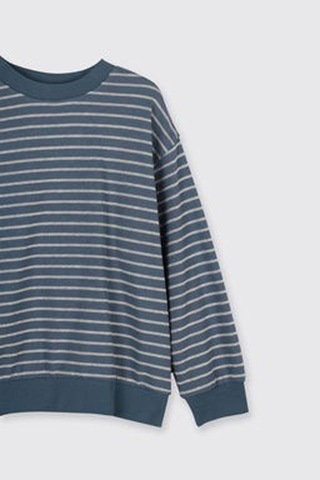 Panço Çizgi Desenli Petrol Erkek Çocuk Sweatshirt 2521bk08009 Petrol