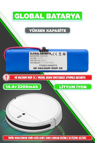 Xiaomi Mi Robot Vacuum Mop 2c Uyumlu Batarya 3200mah Li-ion Pil
