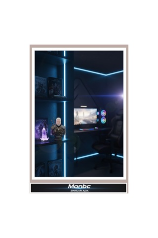 Monbc Witcher Büstü Geralt Of Rivia 3d Tasarım Dekoratif Biblo, Hediyelik Ve Ev Ofis İçin Şık Aksesuar