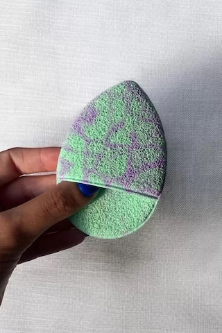 Caş Dekorasyon Yeşil Ve Mor Renk Yüz Temizleme Süngeri
