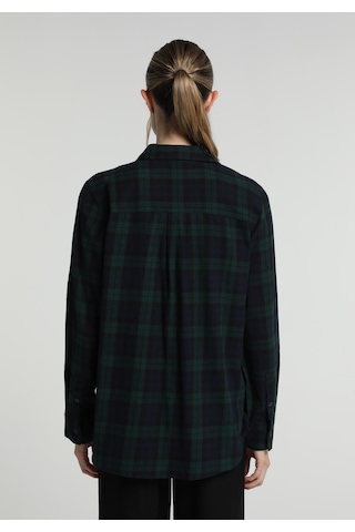 Colin's Colins Regular Fit Shirt Neck Ekoseli Kadın Yeşil Uzun Kol Gömlek Cl1080767 Q1.v2 Gre Koyu Yeşil