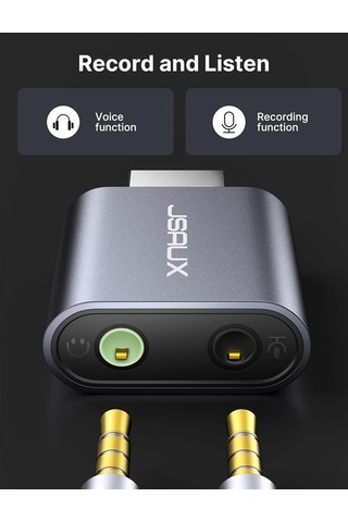 Jsaux Dm0003 Harici Ses Kartı Için Usb-a'dan 3,5 Mm'ye Çevirici Mikrofon Ve Ses Adaptör