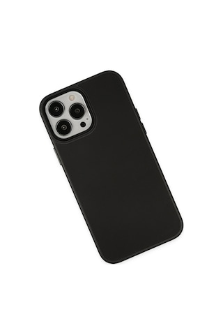 Newface - 520 - Apple iPhone Uyumlu 13 Pro Max Kılıf Asya Deri Silikon - Csmo-tex - - Siyah