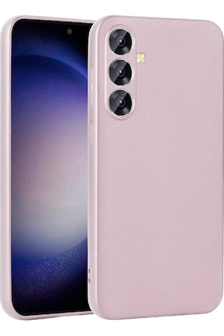 Ekılıf - Samsung Galaxy S24 Plus Uyumlu Kılıf Mat Soft Premier Silikon Kapak - Rose Gold