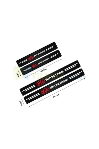 Kia Sportage Logo Karbon Kapı Eşiği Koruma Oto Sticker 4 Parça