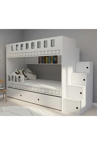 Nesta Yavrulu Fonksiyonel Merdivenli Mdf Ranza Byz 2 90 x 190 CM