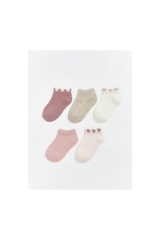 LC Waikiki Alıta Cıty Farkıyla Lcw Baby Pembe Kız Bebek Patik Çorap 5'li Pembe - 923930745 Pembe