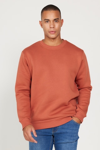 AC&Co / Altınyıldız Classics Erkek Acık Kahve Standart Fit Normal Kesim İçi Polarlı Bisiklet Yaka Sweatshirt Açık Kahverengi