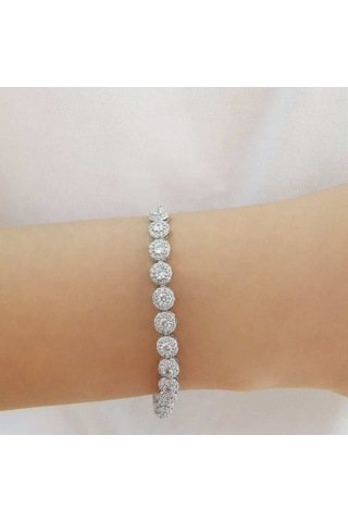 Su Yolu Gümüş Bileklik Çiçek Kesim (528167218)