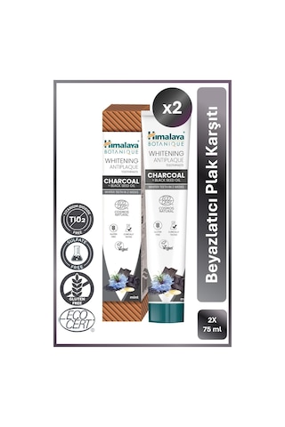Botanique Beyazlatıcı Plak Karşıtı Organik Diş Macunu 75ml 2'li Paket Ecocert Cosmos Sertifikalı