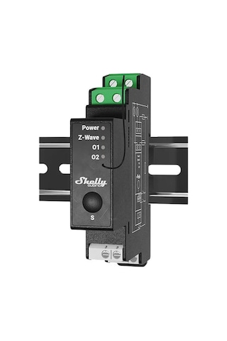 Shelly Wave Pro 2 Z-wave Dın Ray 2 Kanallı Kuru Kontak Akıllı Röle