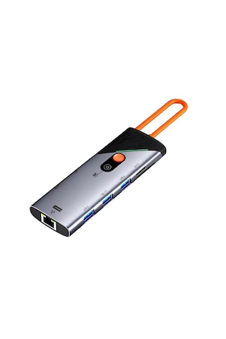Cr26 Taşınabilir Usb 3.0 Type-c 5 Gbps İçin 8'i 1 Arada Usb Hub Çevirici Adaptörü, 1000mbps Rj45 Ethernet, Hdmı 4k 60hz Görüntü, 3x Usb 3.0, 90w Pd Hızlı Şarj, Sd Micro Sd Kart