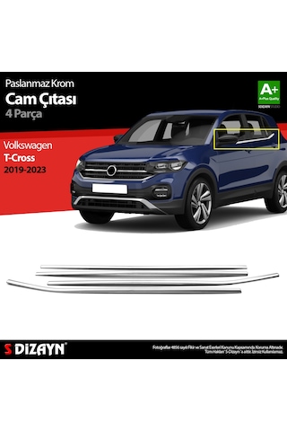 S-dizayn Vw T-cross Krom Cam Çıtası 4 Prç 2019-2023