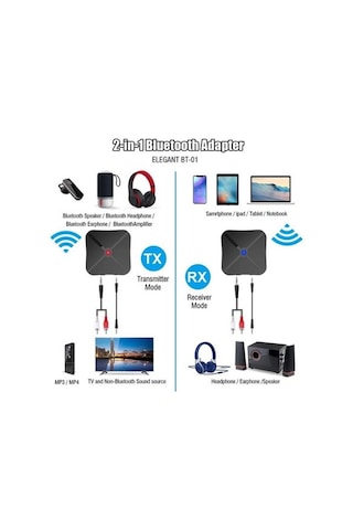 Ximistore9 Bluetooth 5.0 Çift Yönlü Adaptör: Tv, Araba Hoparlörü, Telefon Ve Bilgisayar Ses Entegresi - Alıcı-verici 2-in-1