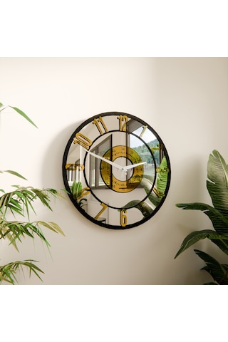Dekoratif Lüks Aynalı Pleksi Duvar Saati Gümüş