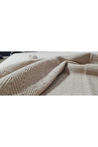 Çift Kişilik Pike 200x230cm, Bej, %100 Pamuk, Yumuşak Dokulu, Hann Yalın Bej