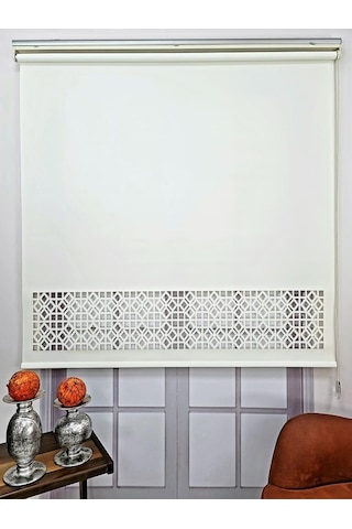 Stor Perde Desenli Lazer Kesim Kalın Kumaşlı Ml104