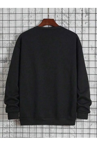 Sevlove Sevgili Çift Kombini Kişiye Özel Harf Baskılı 2'li Sweatshirt SIYAH