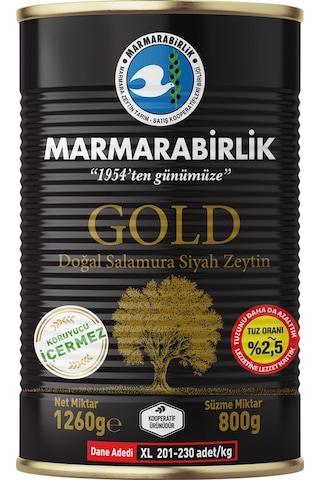 Marmarabirlik Gold Xl Salamura Teneke Zeytin 800 Gr X 4 Adet