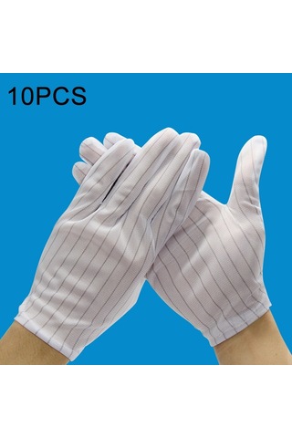 Sones 10 Çift Anti-statik Şeritli Plastik Eldiven, Beden: Standart Beden
