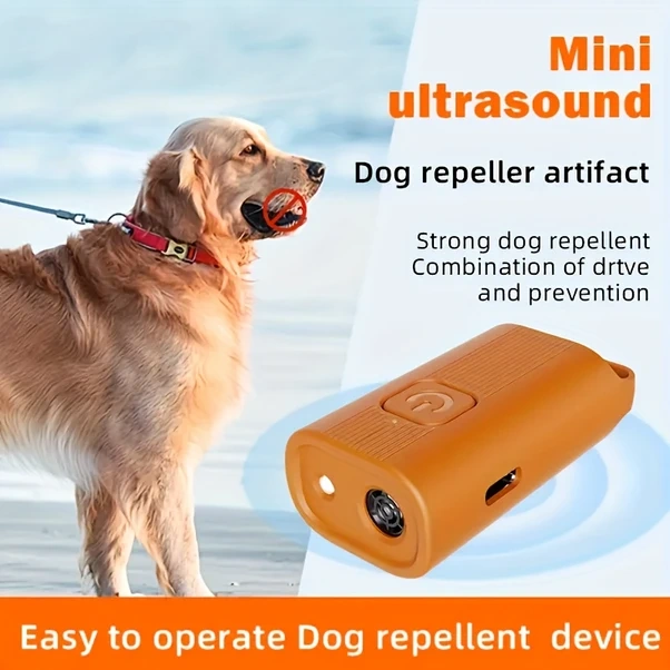Willowhaven Mini Ultrasonic Köpek Kovucu - Şarj Edilebilir Ses Teknolojisi, 5 Metre Menzil, Usb Şarj, Portatif İçin/dışında Kullanım, Turuncu
