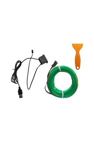 Suofeng Oto Işık Şeridi Yeşil Renk 5v Usb Doğrudan Tak 5 Metre Uzunlukta Tek Tel Kontrol Sistemi Pil Gerektirmez Yeşil