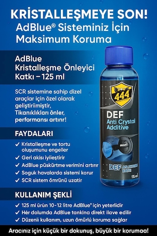Def Antikristal Katkı 125 Ml
