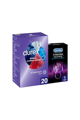 Durex Chill Karma Paket 20’li + Durex Little Devil Prezervatif 1 Adet