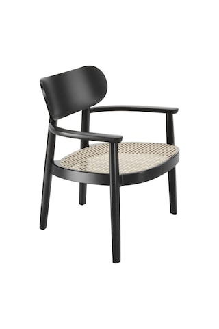 Thonet Lounge Sandalye, Sebastian Herkner Tasarımı, Sürdürülebilir Üretim, Yeşil Küre Sertifikalı Siyah