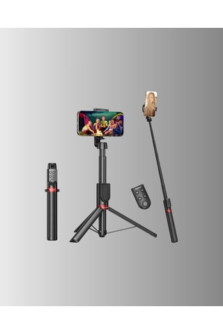 Home Tripodlu Selfie Çubuğu Uzaktan Kumandalı Canlı Yayın Uyumlu