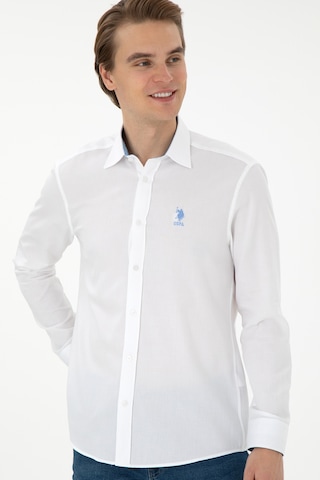 U.s. Polo Assn. Erkek Beyaz Gömlek Desenli 50292303-vr013 Beyaz