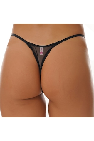Liona Transparan Siyah Fantezi G-string 001