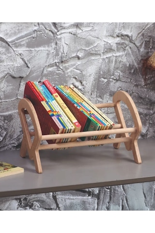 Montessori Çocuk Ve Yetişkinler İçin Dekoratif Kitaplık Doğal