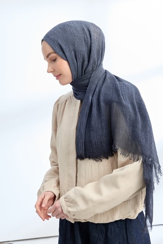 Armanda Organic Touch Ketens Viskoz Şal- 3601 Lacivert
