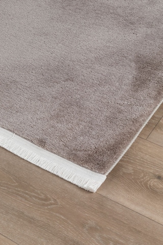 Vl Yuvarlak Comfort Ponpon Saçaklı Peluş Post Halı Kahverengi Halı Kahverengi Düz Saçak