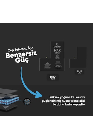 Woyax Apple Uyumlu iPhone 14 Pro Premium Batarya 3510 Mah Yüksek Kapasite