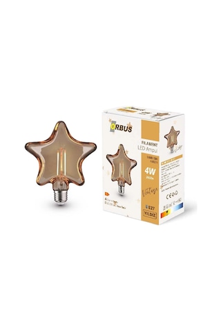 Orbus Yıldız Filament Led Ampul Amber E27 360lm
