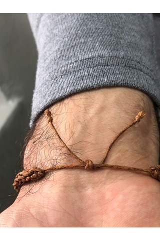 Moda Kulesi Deri İp Örme Özel Tasarım Gümüş Erkek Bileklik
