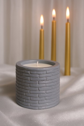 Dekoratif Kokulu Mum Home Gri Home