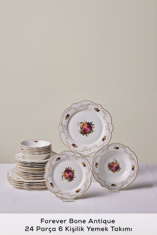 Karaca  Forever Bone Antique 24 Parça 6 Kişilik Yemek Takımı