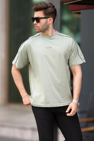 Madmext Çağla Yeşili Oversize Bisiklet Yaka Tişört 7009-çağla Yeşili Çağla Yeşili