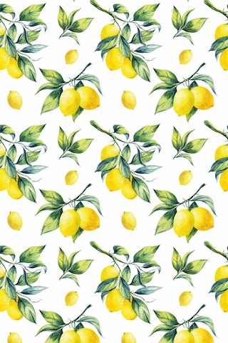 Sarı Limon Desenli Dokuma Leke Tutmaz Masa Örtüsü Mso081n11