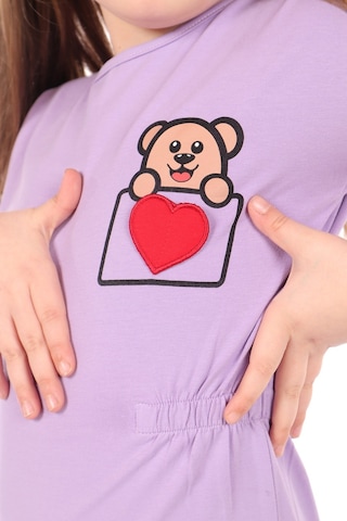 Toontoy Kids Toontoy Kız Bebek Nakışlı Elbise Lila