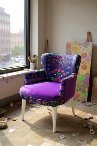 Azra Mobilya - Roma Çay Seti Koltuk Takımı - Babyface Kumaş - Ahşap Demonte Ayak Etnik Desen - Mor