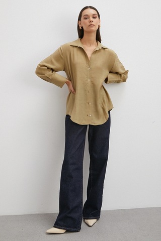 Kraşlı Gömlek Haki Haki