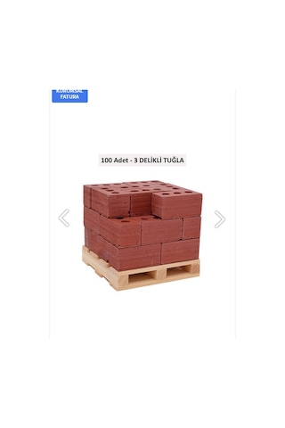100 adet 3 delikli tuğla
